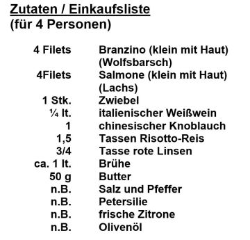 Zutaten - Duetto di branzino e salmone