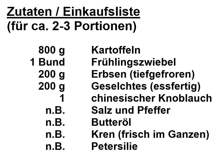Zutaten - Suma Grestl