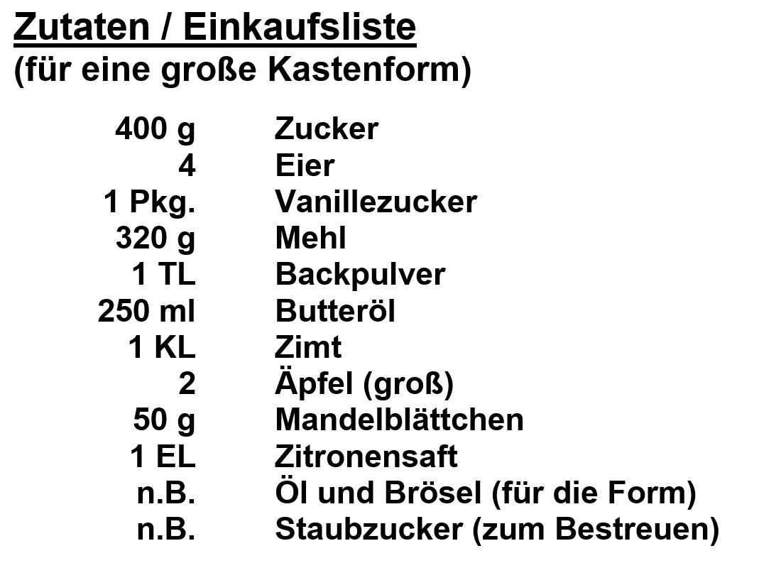 Zutaten-Winter-Apfelkuchen
