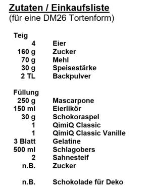 Zutaten-Eierlikörtorte