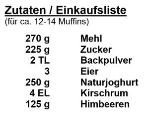 Zutaten-Himbeermuffins