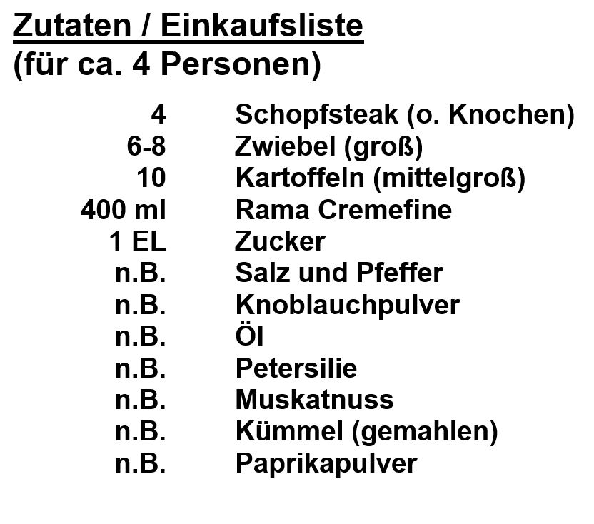 Zutaten - OnePot-PorkPotatoes
