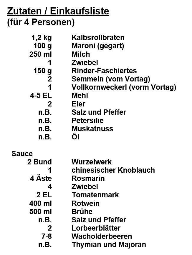 Zutaten-Kalbsrollbraten