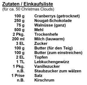 Zutaten - Sweet Christmas Clouds